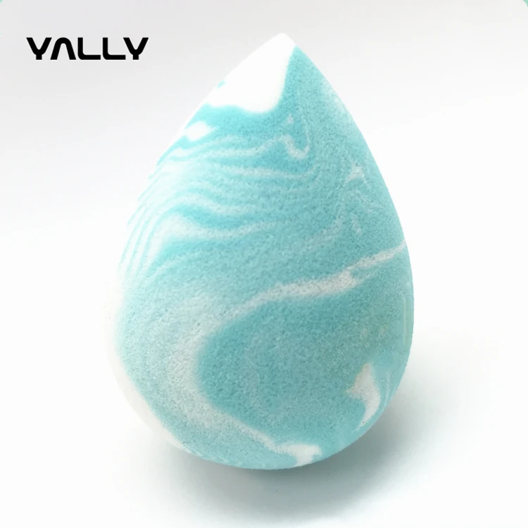 
2020 new arrivals custom marble teardrop shape non latex foam marble makeup sponge  (62320039760)