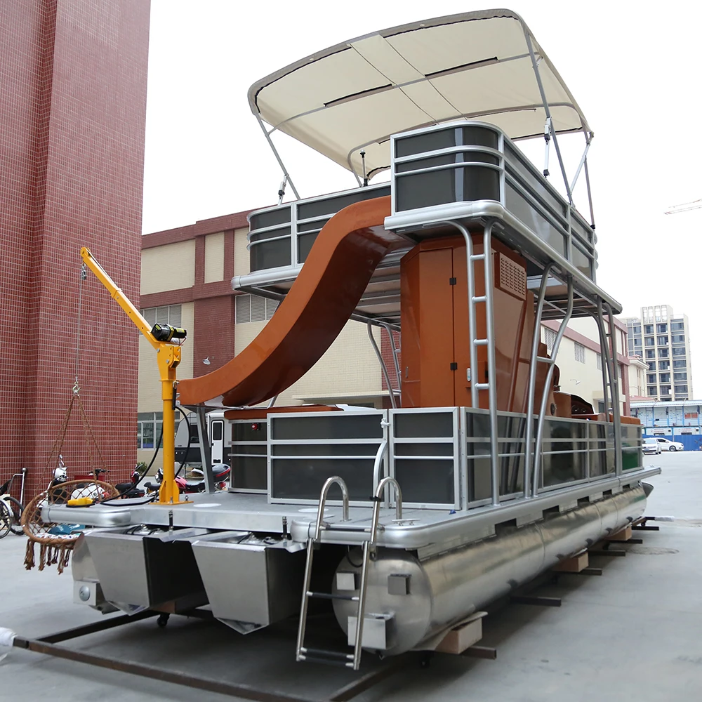 double decker pontoon with slide