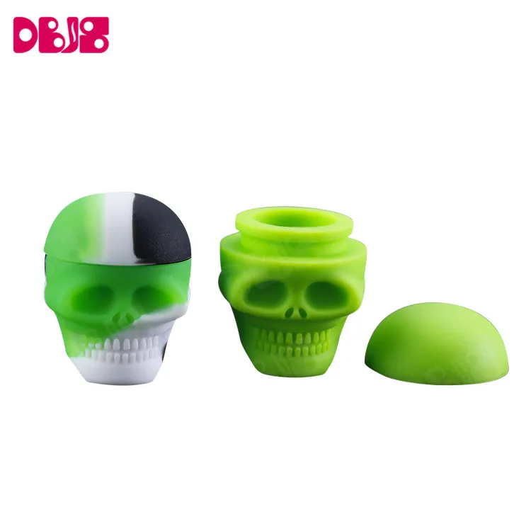 

Skull Shape 3ML Non-stick tobacco dabs container storage box smoking accessories, As shown in the picture (have 10 colors)