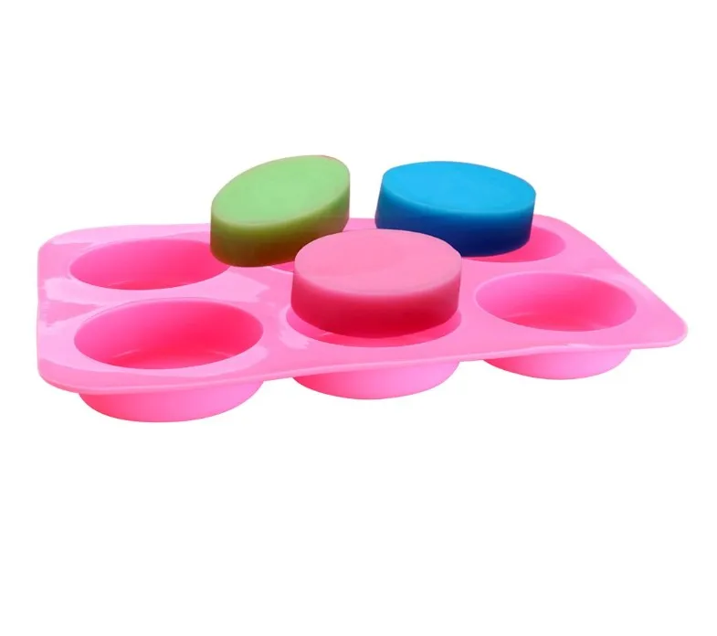 

DIY baking tools 6 large oval silicone cake mold Hand-made cold soap mold