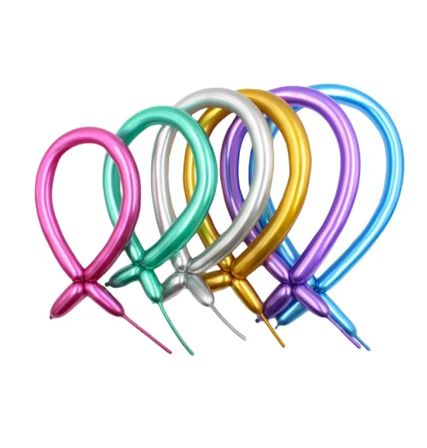 

Metal latex thickening 260 long chrome Twisty Twist Screw strip balloon wholesale decorations for events party supplies