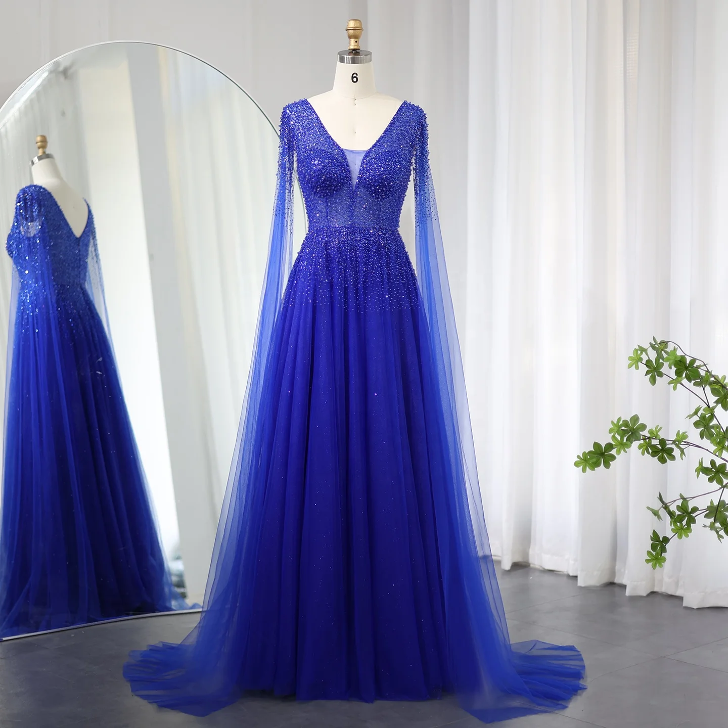 

Jancember SZ012 Crystal Dubai Beaded Long Sleeve Party Formal Evening Dresses For Women