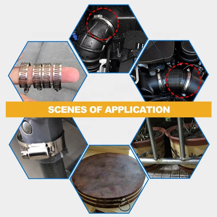 
304 201 stainless steel bolt hose tube pipe clamp clip throat hoop for auto parts 