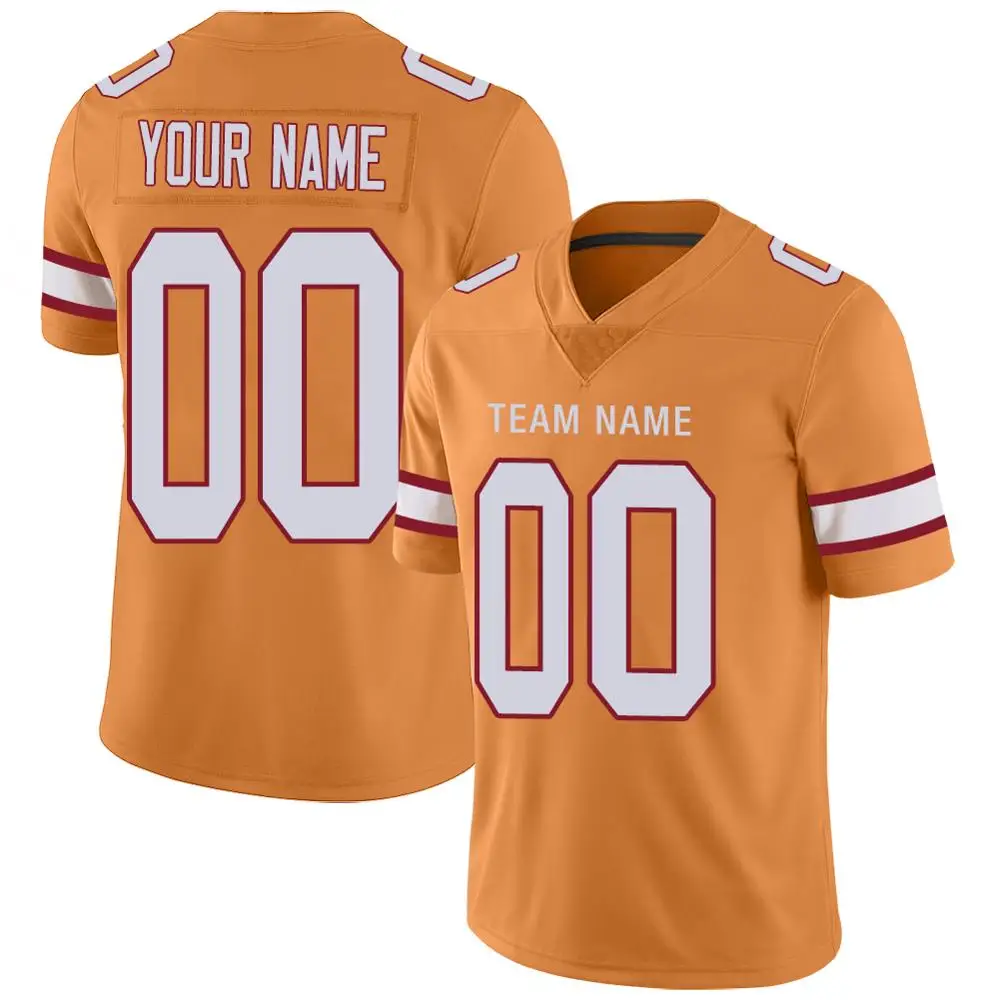 

Embroidered tracksuit Tampa Bay orange cotton sports wear american football jersey