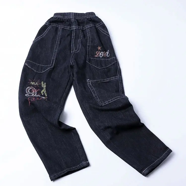 

Hot selling kids clothing boys jeans 19.99 with Letter kids denim jeans custom