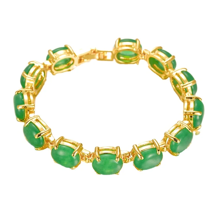 

The New Korean Version Of The Goldplated Fashion Microemerald Bracelet Female Jewelry Vietnam Sand Gold Jewelry