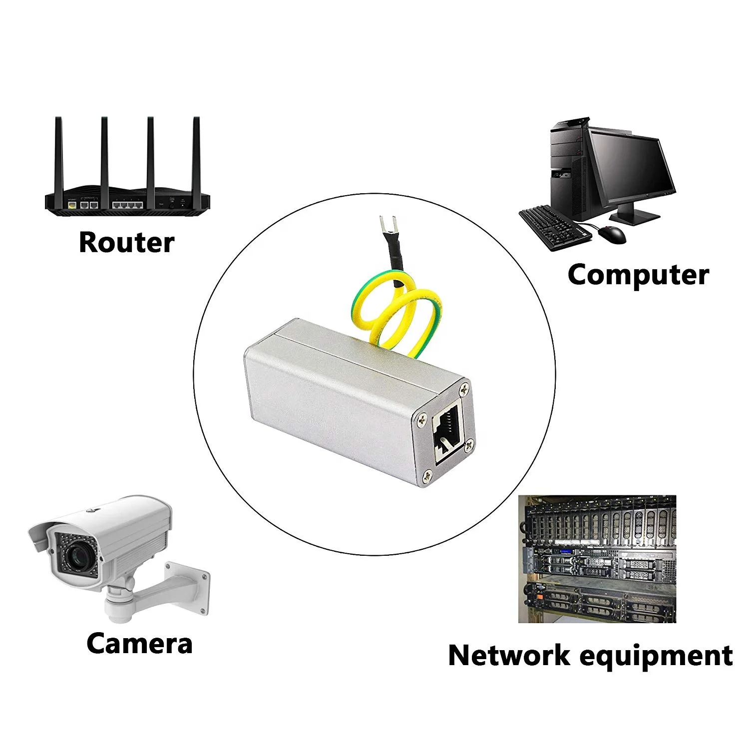 24 Port Surge Protector Poe Surge Protectors For Ip Cctv Rj45 Surge Protection Device
