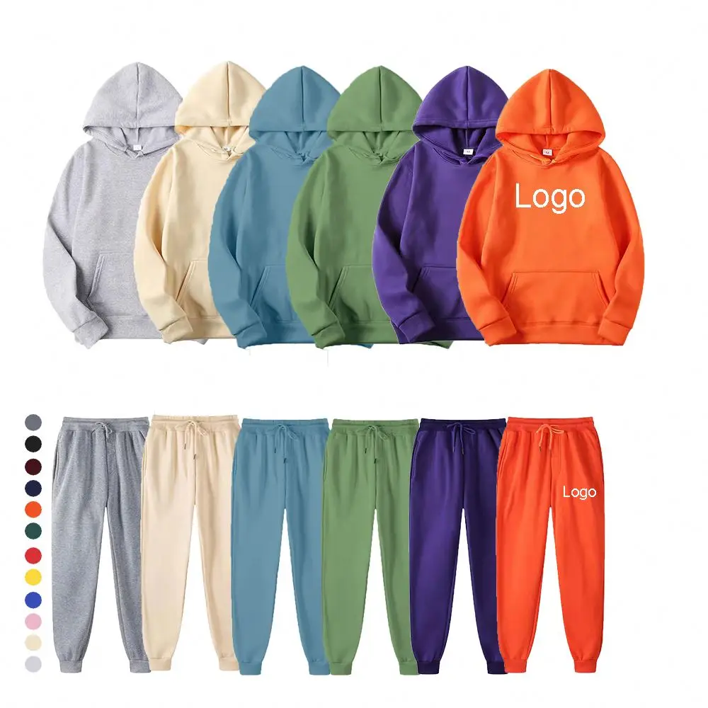 

IVY Hot Selling Cotton Waffle Knit Hoodie Set Sweater Custom Logo Casual Hoodies Two Piece Set Sweatpants And Hoodie Set