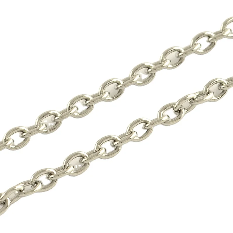 

PandaHall 3mm 304 Stainless Steel Unwelded Cross Chains, Stainless steel color