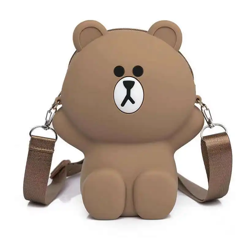 

27Bear silicone mobile phone bag summer girl shoulder bag cute children change purse bag oem or odm