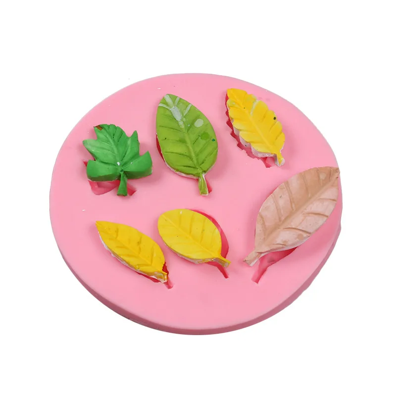 

6pcs Leaf Modeling Silicone Plant Cake Chocolate Fondant Pastry Baking Decoration Mold Making Crafts Tools Accessories Supplies