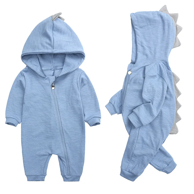 

Wholesale Infant Dinosaur Hooded Cotton Jumpsuit For Boys And Girls Long-sleeved Baby Clothes Romper, Picture shows