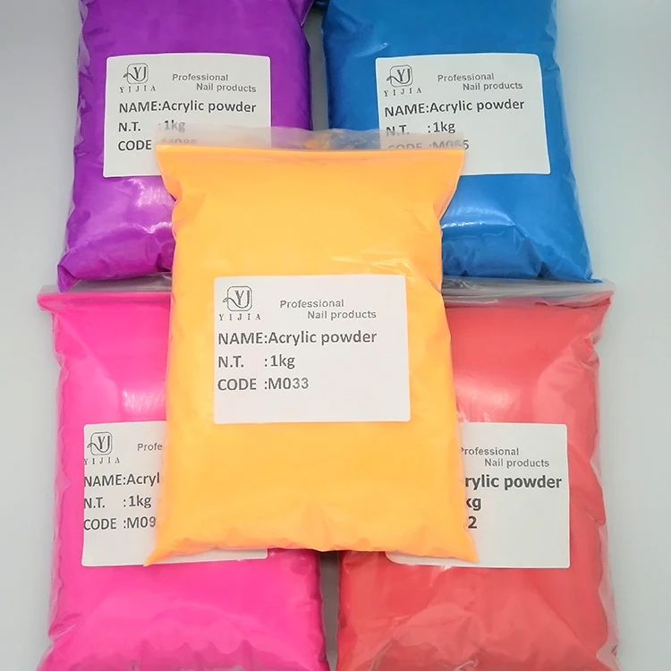 

1kg High Quality Fast Drying Customized Color Acrylic 2 in 1 Powder Low price, Yellow,red colorful dipping powder