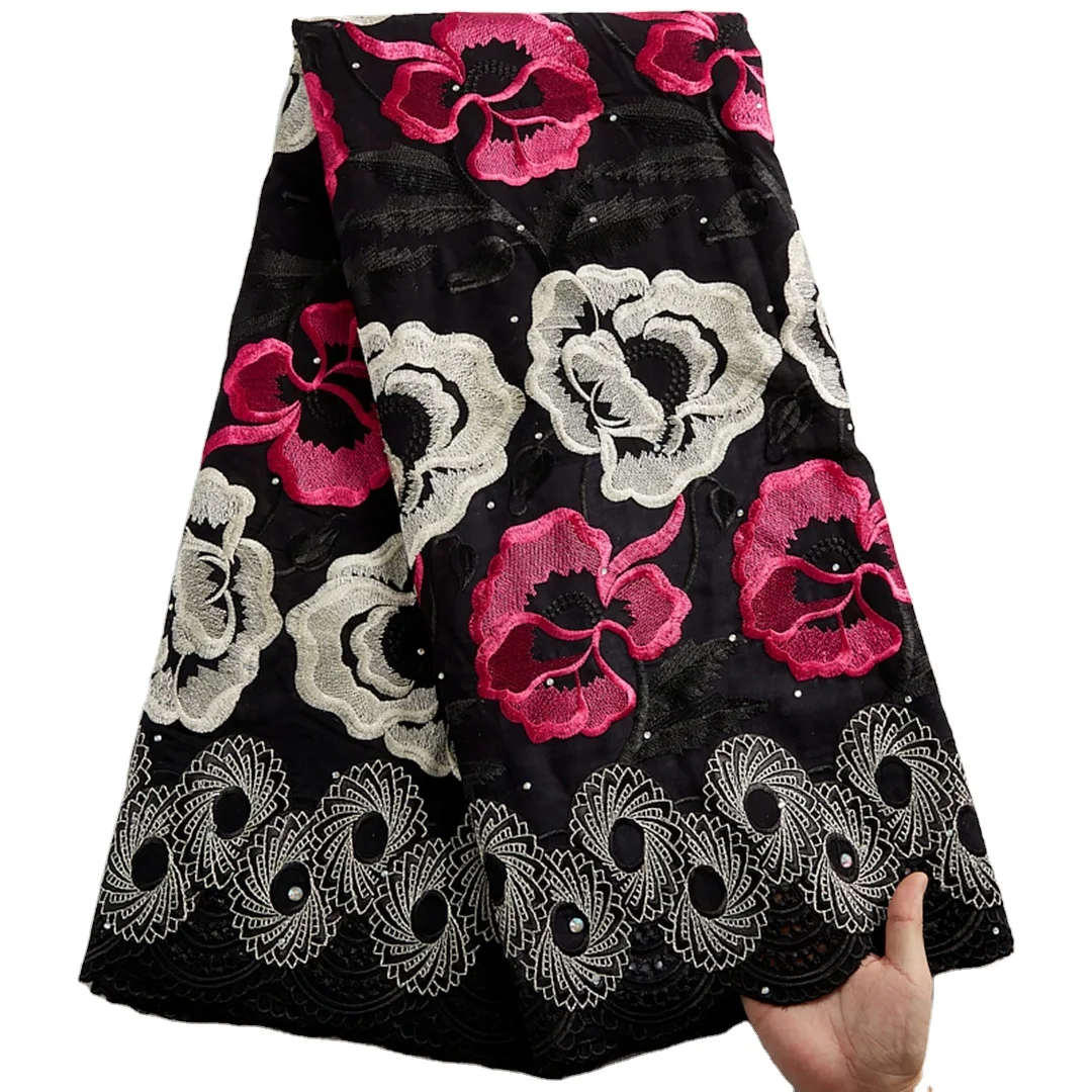 

Free Shipping Swiss Dry Cotton Lace African Swiss Lace Fabric For Women Dress 100% Dry Cotton Fabric 2473