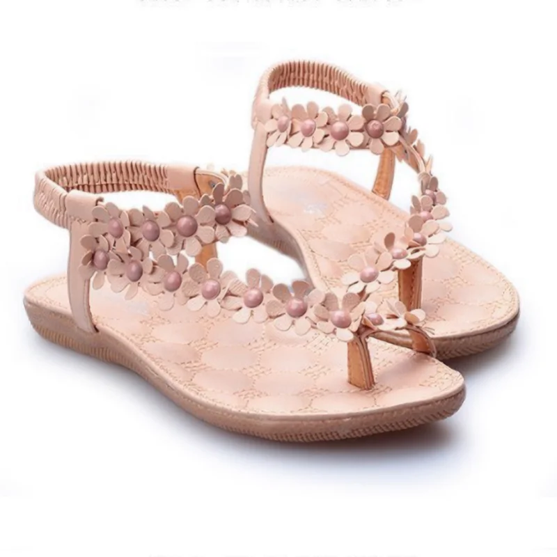 

Women's flat bottom fashion versatile casual sandals retro beach shoes