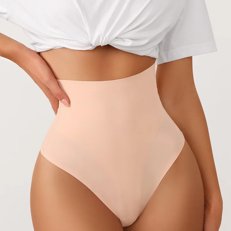 

Ladymat ODM/OEM Bragas de cintura alta para mujer Women's Ice Silk High Waist T-back thongs Seamless underwear shaper panties