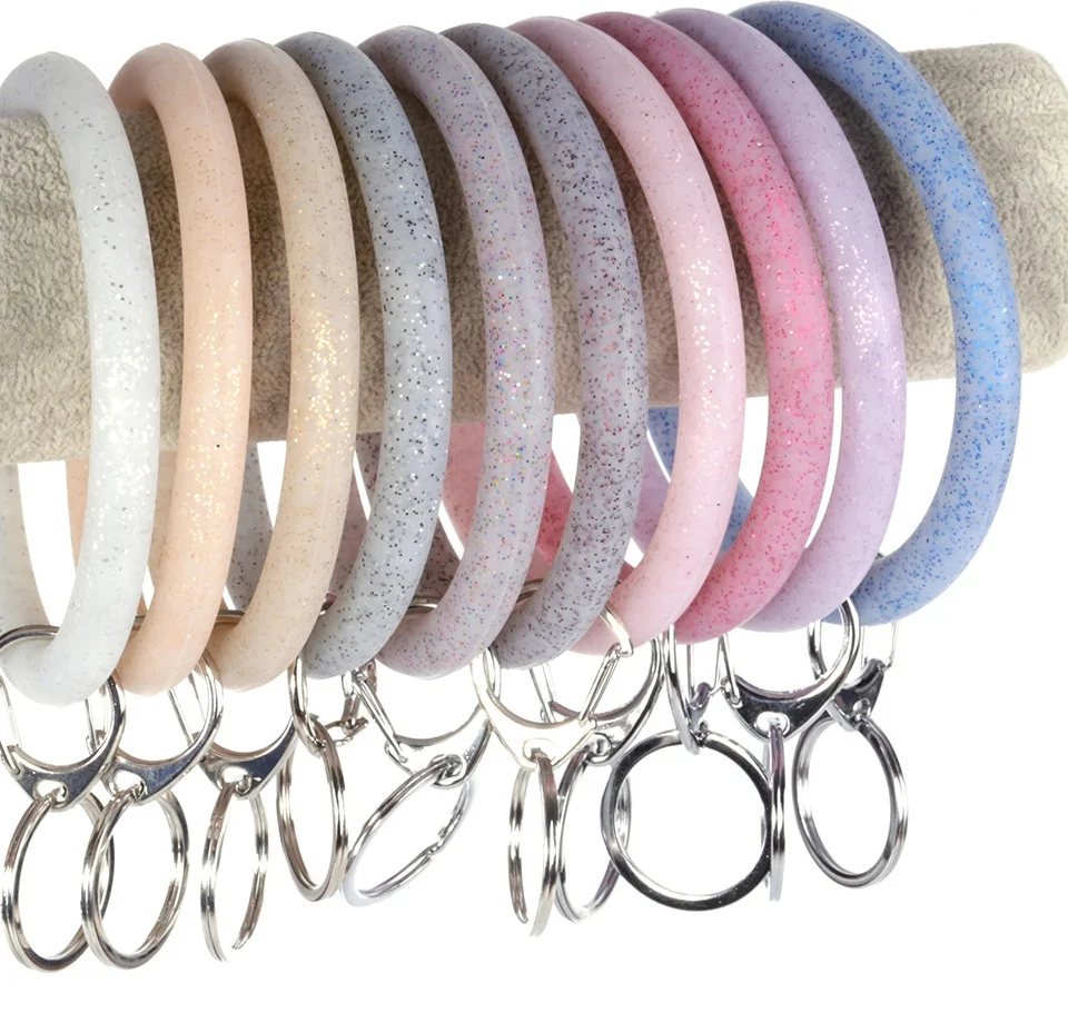 
Wholesale Silicone Keychain Individually Customized Rainbow keychain Bracelets for Women 