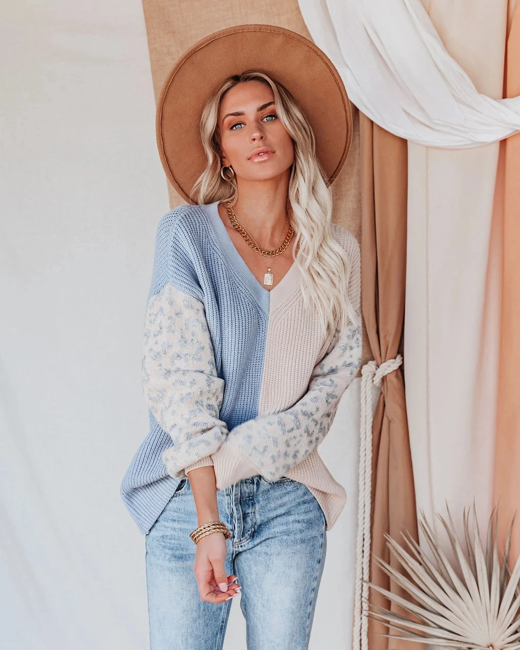 

2021 Autumn V-neck sweater womens Fashion Long Sleeves Causal plus size women's fall sweaters wholesale high quality, Pink and blue