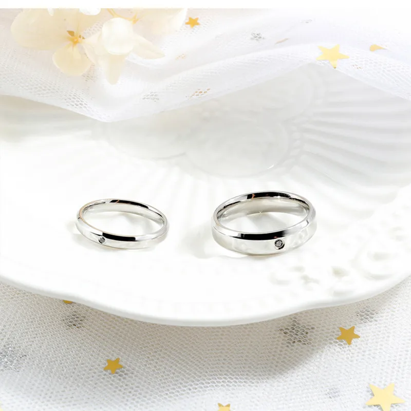 

Fashion Stainless Steel Engagement Ring Jewelry Minimalist Promise Men's Rings