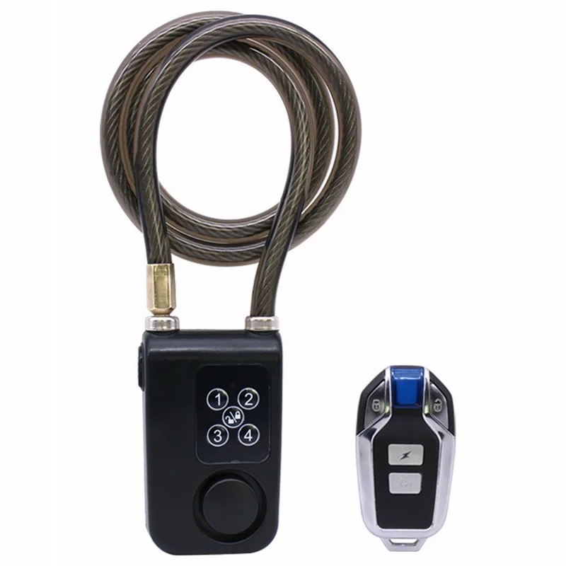 

Wholesale Bicycle smart lock Alarm 110db electric scooter keyless anti-theft bicycle cable lock e bike accessories LY-787R, Black red blue