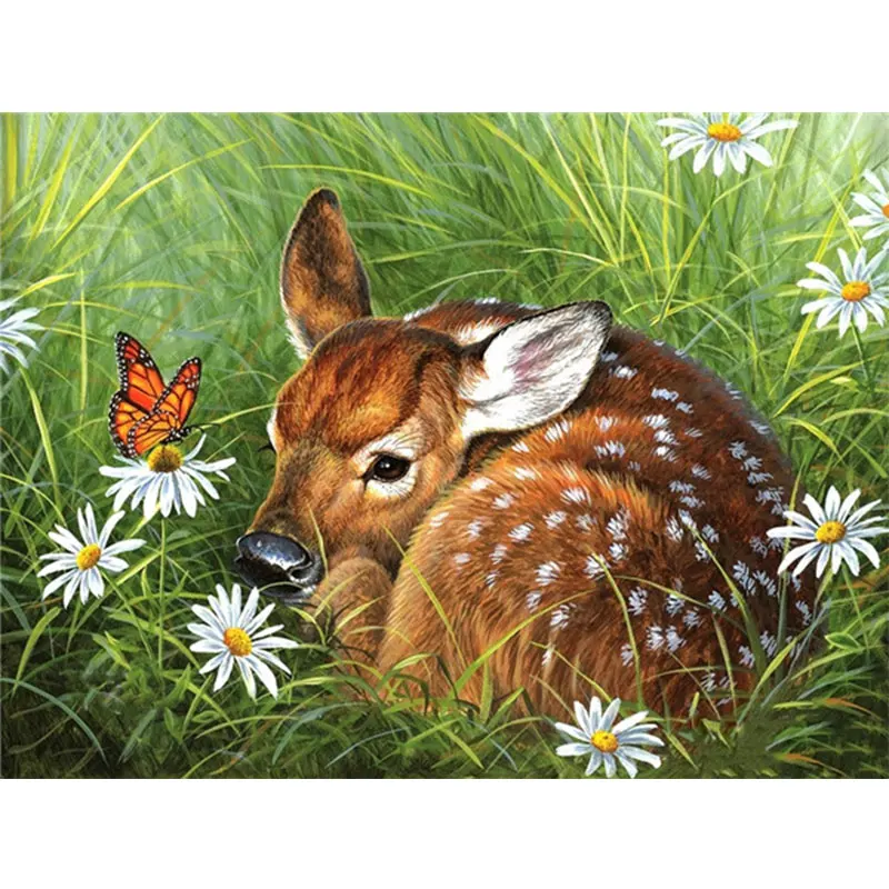 

Wholesale DIY Crystal Rhinestone Diamond Painting Deer Diamond Embroidery Summer Decor For Home