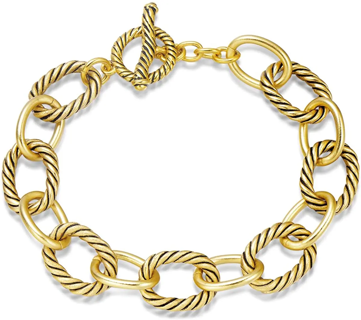 

Fashion Retro Gold Color Cable Wire Spiral Link Bracelet for Women