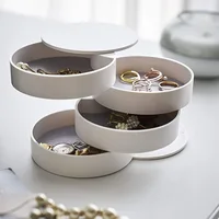 

E460 Round Multi-tier Earring Bracelet Necklace Storage Boxes Jewel Case Wooden Jewellery Packaging Gift Box Jewelry Box