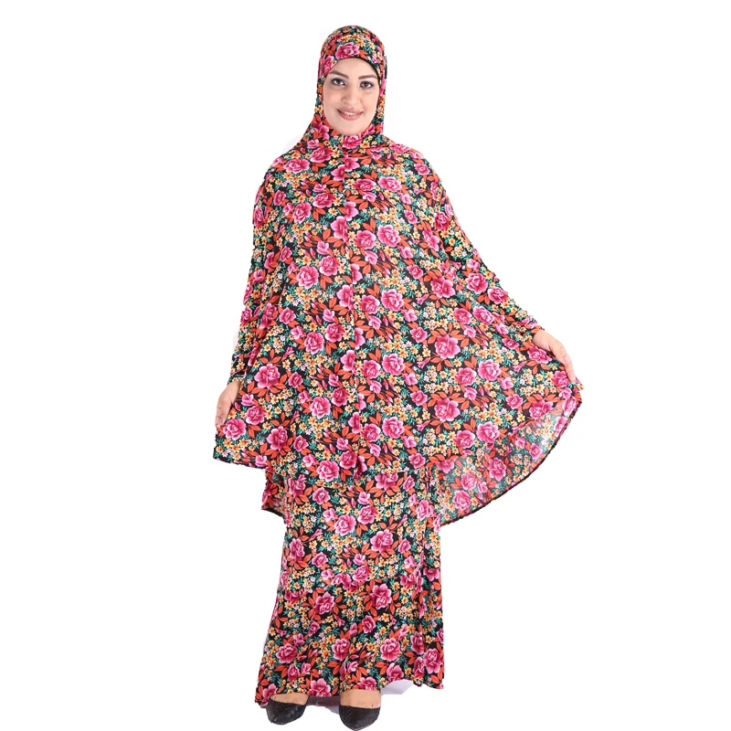 

2 Pieces/set Fashion Cotton Burqa Colorful Abaya for Women, Mix colors