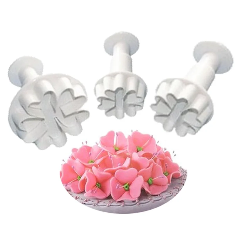 

3pcs Love Five Petal Flower Spring Mold Biscuit Spring Embossing Mold Fondant Cake Decoration Mold Baking Making Craft Tools