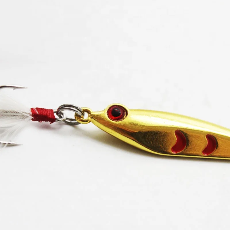 

OEM ODM bait jig metal lure jigging bait with single hook fishing jig bait, Gold/silver