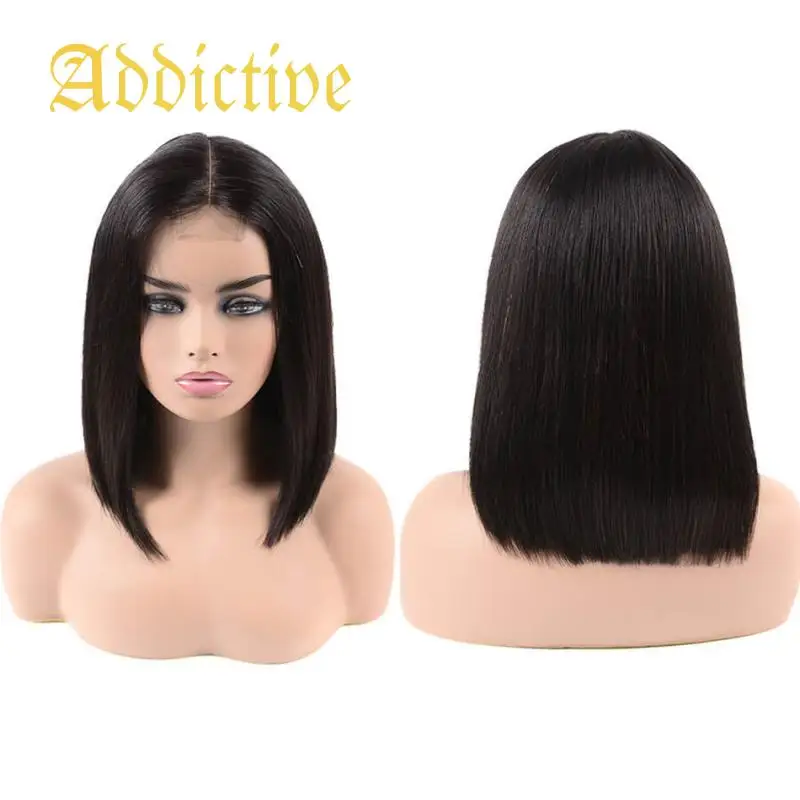 

Addictive 150 Density Bob Wig Remy 2x6 Lace Front Human Hair Wigs Pre Plucked Short Straight Frontal Wigs For Black Women