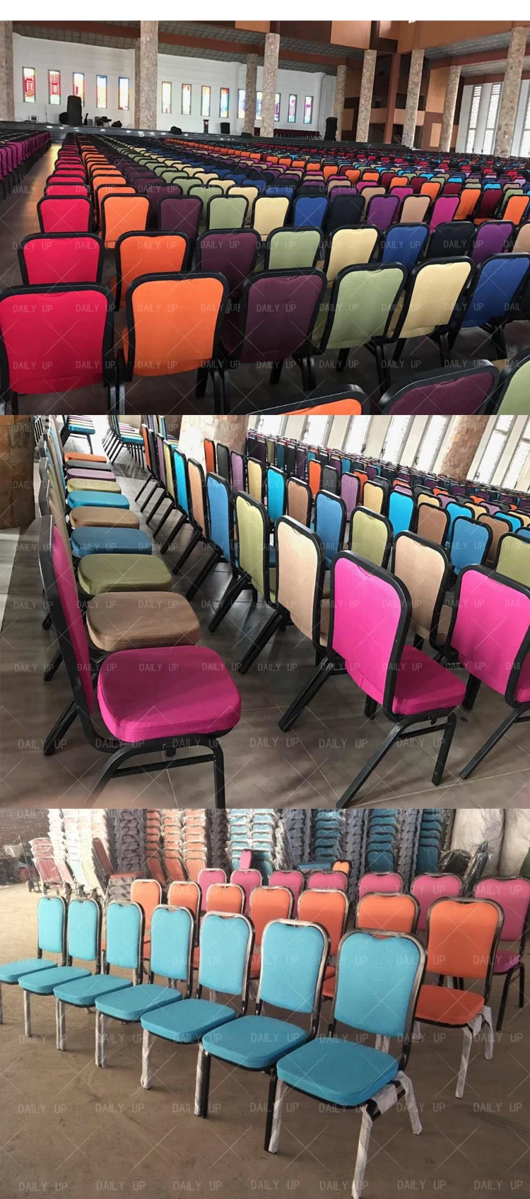 Wholesale Upholstered Wedding Chair Padded Hotel Banquet Chair Cheap Church Chair For Restaurant Dining Room