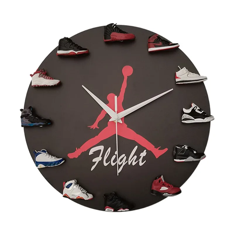 

2021 new DIY mini sneaker Flight AJ style 3D shoe model clock wall modern jordan shoes wall clock