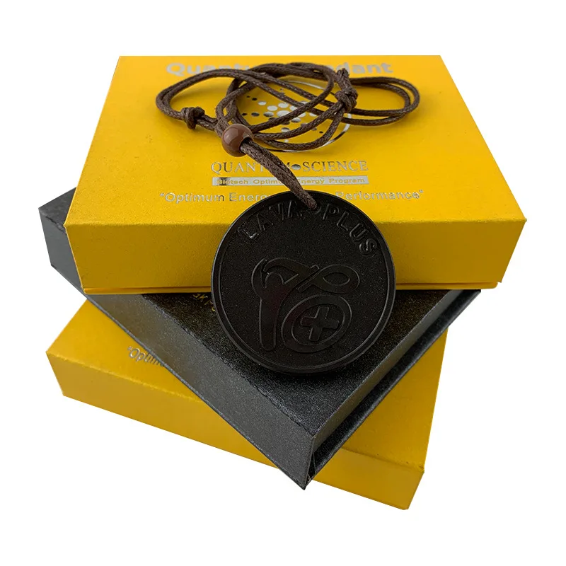 

Wollet EMF Protection Negative Ion Energy Volcanic Lava Scalar Energy Quantum Pendants with Gift Box and Energy Card