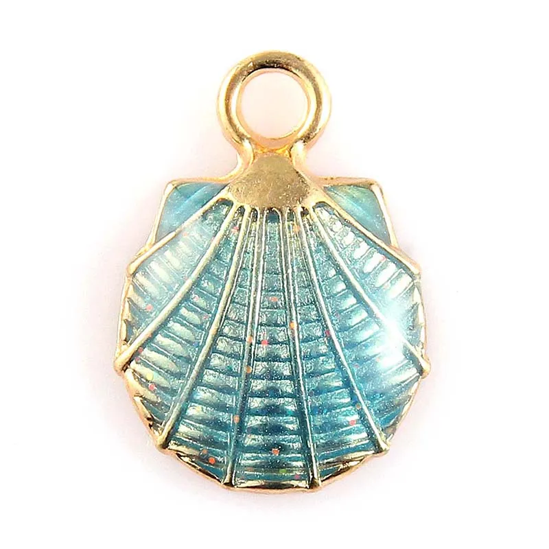 

Enamel Shell Charm Pendant For Women Necklace Pendant Making Alloy Beads Fit Bracelet DIY Jewelry Accessory, Golden