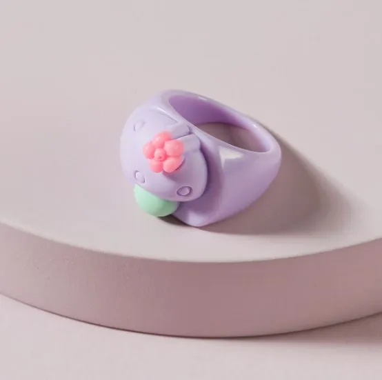 

2021 Trendy Resin Cactus Rings Mushroom Acrylic Rings Acrylic Resin Rings