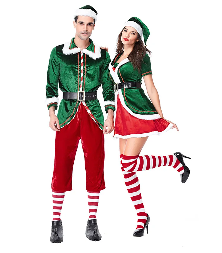 Green Christmas Elf Suit Party Role Playing