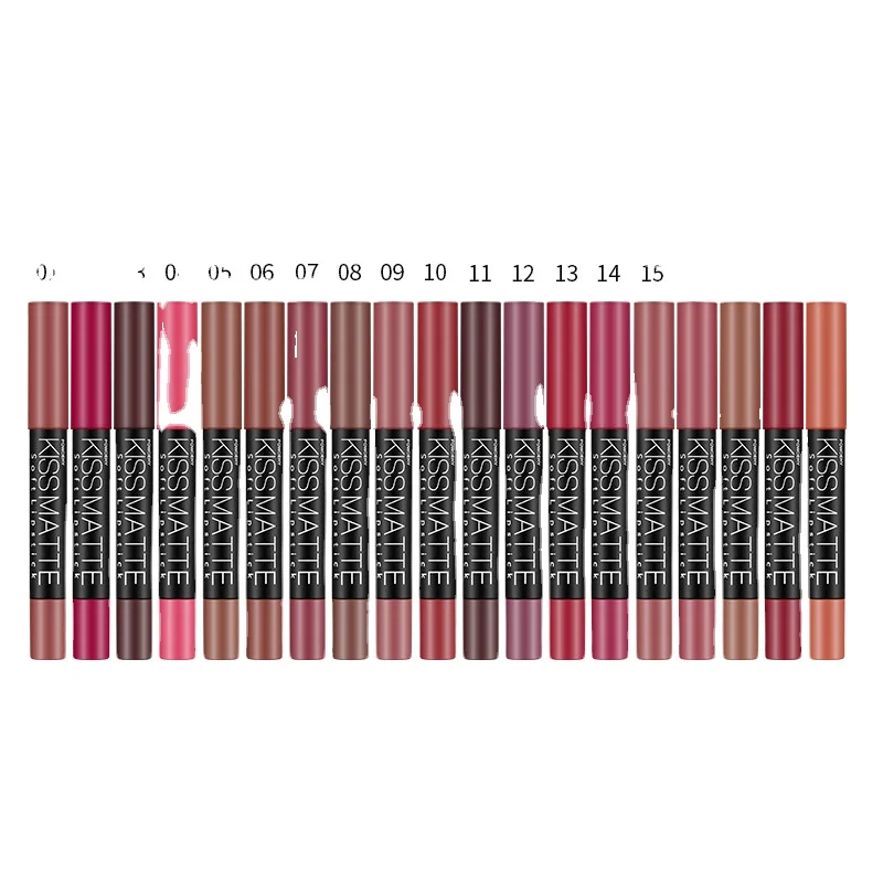 

Factory Direct Sales 19 color rotatable lipstick pen matte matte lipstick lip gloss lip glaze waterproof lipstick