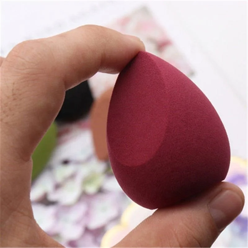 

Wholesale Beauty Cosmetic Teardrop Cutting Latex Free Makeup Sponge Blender in Stock, Brown/red wine/matcha/black