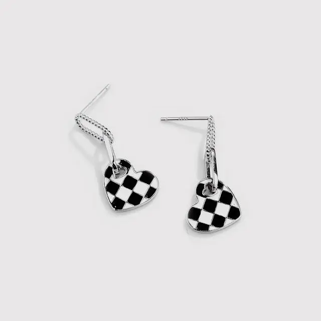 

DesignedDazzle Black and White Checkerboard Checkered Flag Racing Earrings