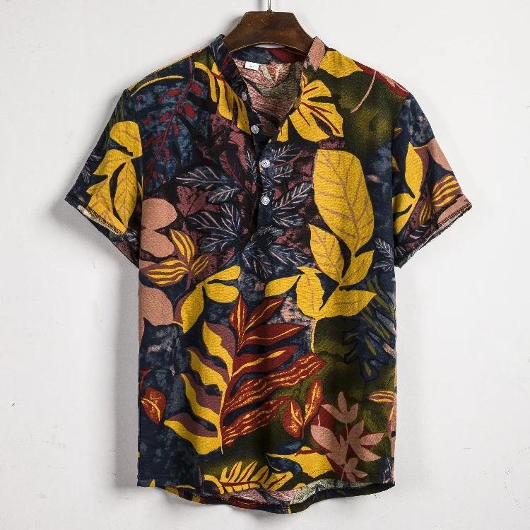 

Buy Men Pullover Short Sleeve Printing Hawaiian Beach Shirt, Picture shown