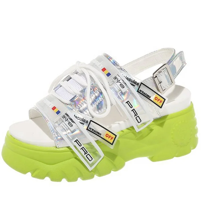 

Women Luxury Heels Sandals Thick Sloe Platform Sandals Breathable Buckle Strap Open Toe Shoes for Women Strappy Sandals, White,yellow,red,green,black