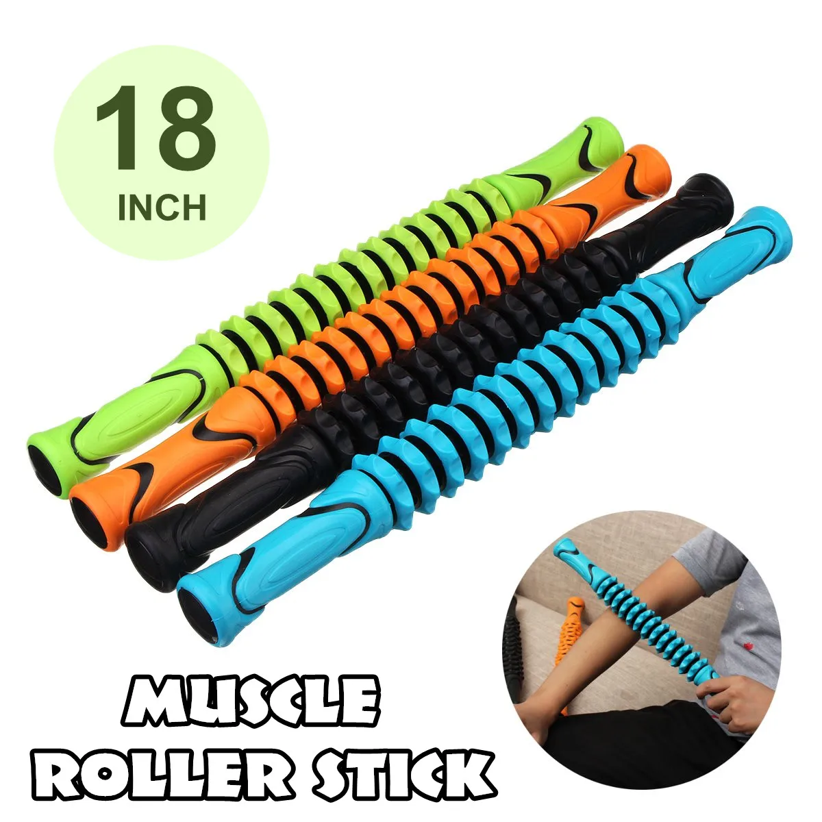 

13 Point Spiky Yoga Workout Back Leg Relax Relieving Stick Roller Gym Muscle Body Massage