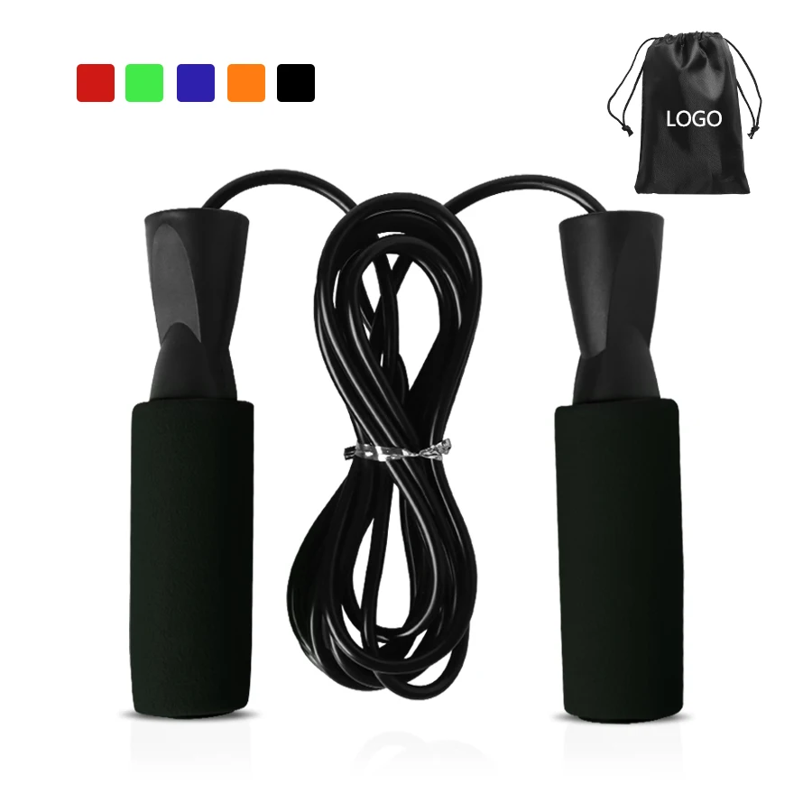 

Amazon Top Sale Colorful Indoor Fitness Speed Jump Rope Logo Customised Adjustable Single Jump Rope, Black, blue, red, green