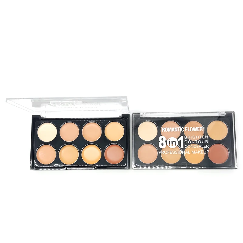 

Private label 8 colour face waterproof cosmetic flawless makeup concealer for dark skin