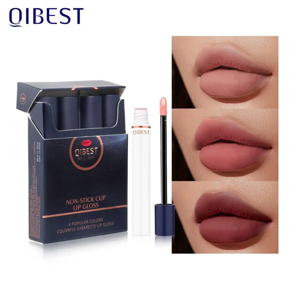 

QIBEST Cigarette Lip Gloss Set Matte Velvet Lip Gloss Non-fading Lip Glaze Long Lasting Liquid Lipstick