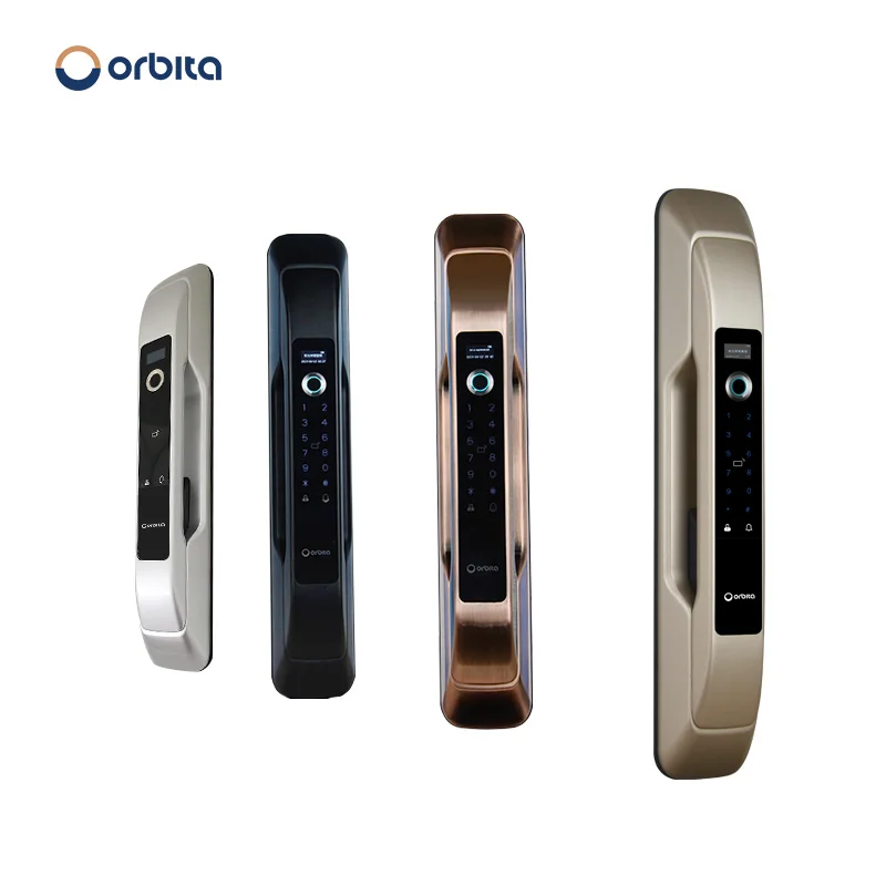 

Orbita security top quality wholesales fingerprint keypad electronic rainproof digital door lock, Black, silver, gold, red bronze