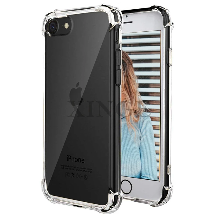 For New Iphone Se 2020 Case,Transparent Clear Shock Proof Tpu Bumper