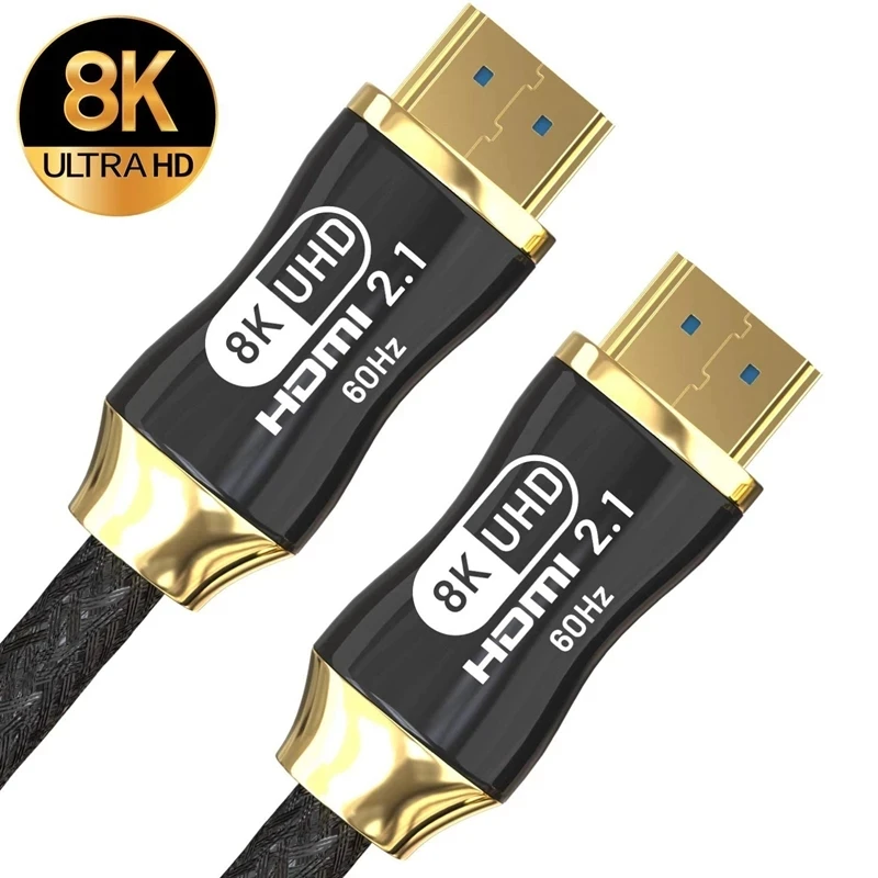 

Factory Price HDMI 2.1 Cable 8K@60Hz 4K@120Hz Ultra High-Speed 48Gbps for Apple TV PS4 PS5 8K TV HDTVs Projectors Xiaomi Mi Box, Black/customized