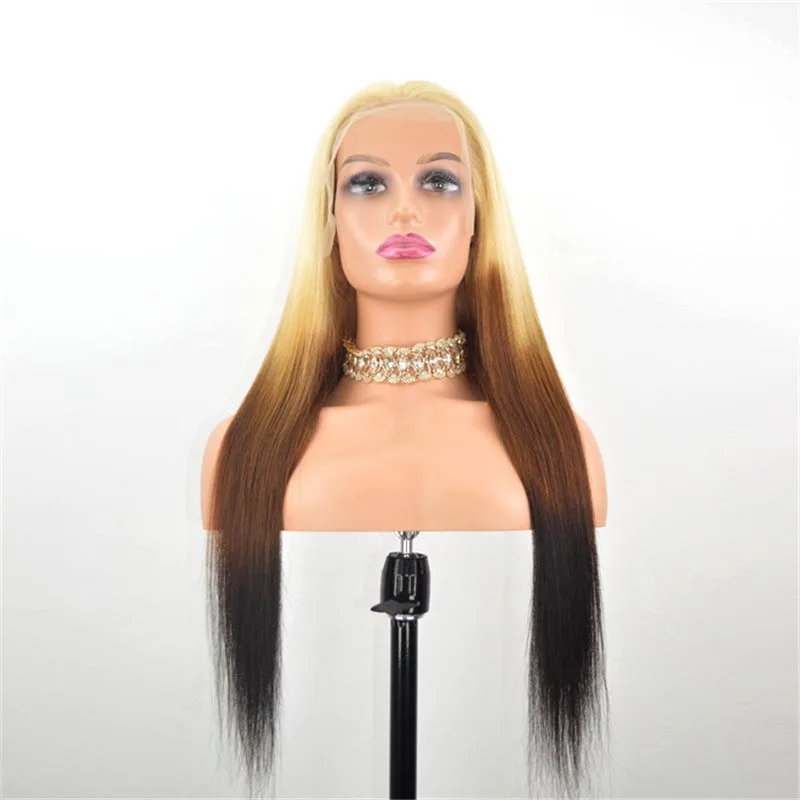 

Cheap Price 613 Three-color Mixed Color Wig Human Hair HD Transparent Front Lace Wig